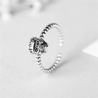 Skull Ring Sterling Silver Open