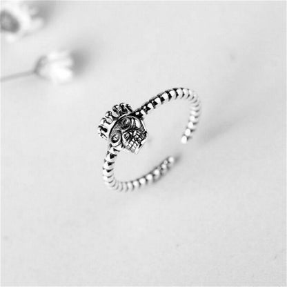 Skull Ring Sterling Silver Open