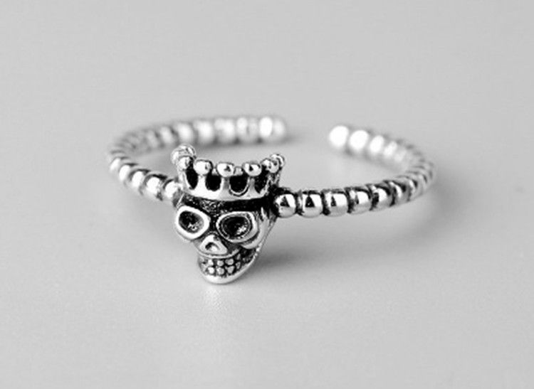 Skull Ring Sterling Silver Open