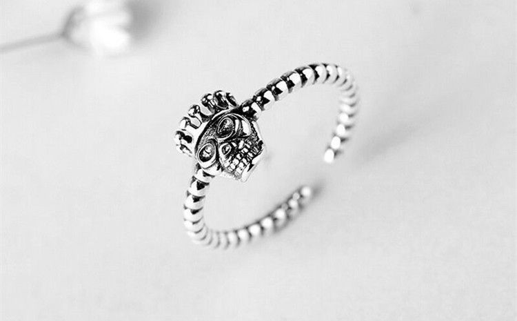 Skull Ring Sterling Silver Open