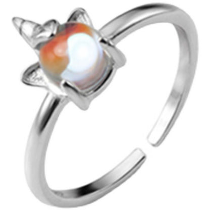 Ring Silver Open Sterling Unicorn