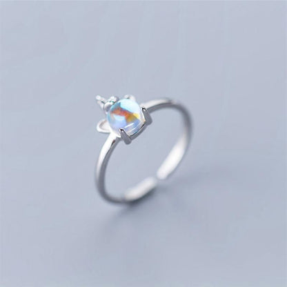 Ring Silver Open Sterling Unicorn