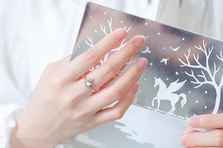 Ring Silver Open Sterling Unicorn