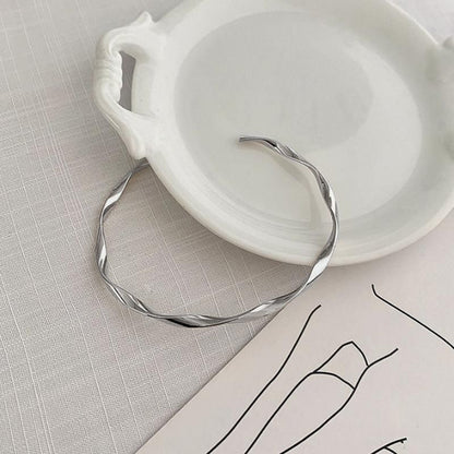 Silver Open Sterling Twisted Bangle