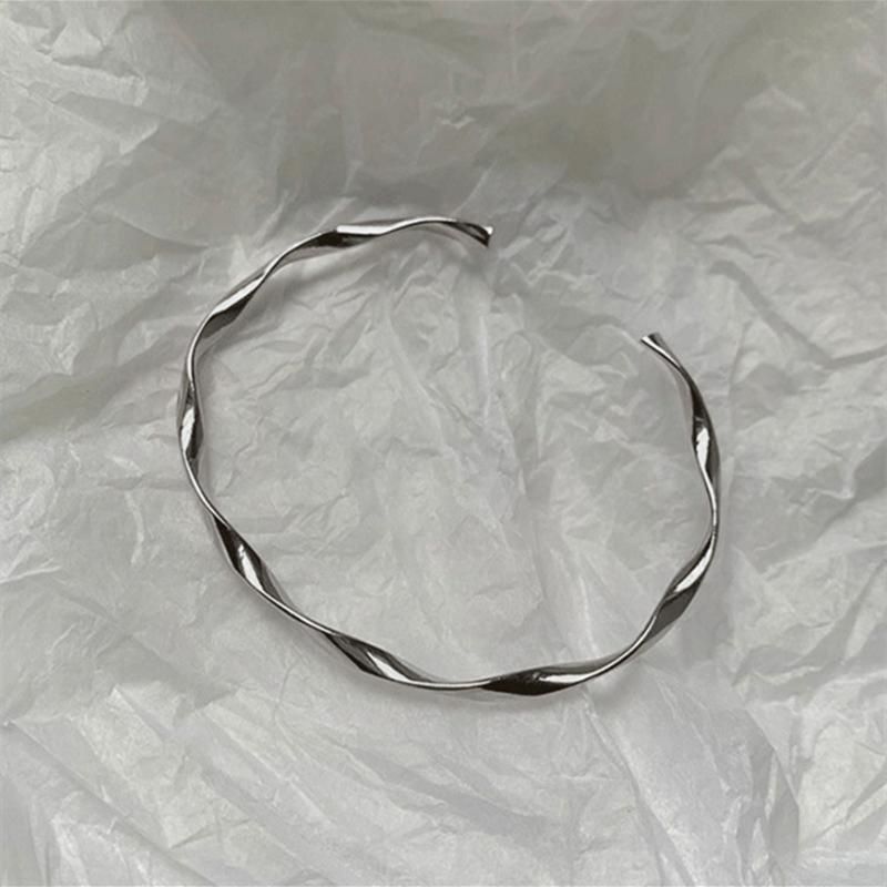 Silver Open Sterling Twisted Bangle