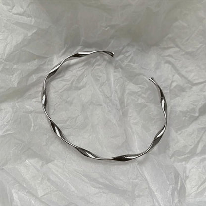 Silver Open Sterling Twisted Bangle
