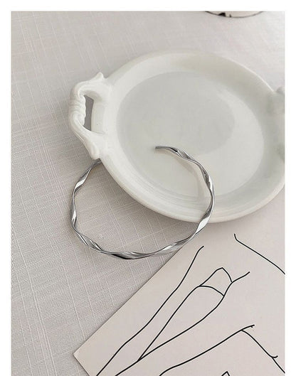 Silver Open Sterling Twisted Bangle