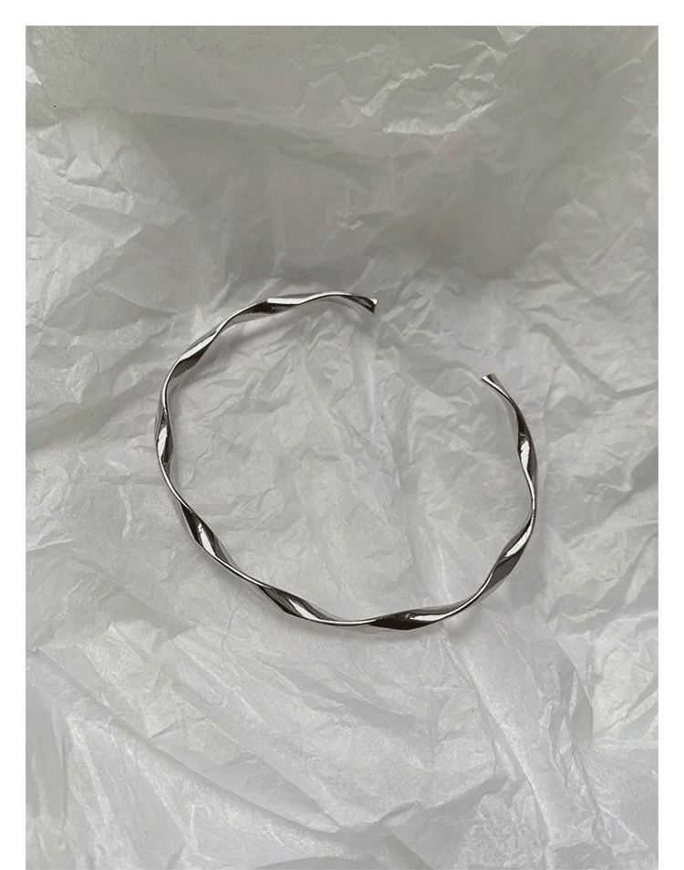 Silver Open Sterling Twisted Bangle