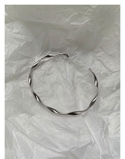 Silver Open Sterling Twisted Bangle