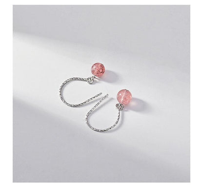 Faux Earring Sterling Crystal Silver Dangle