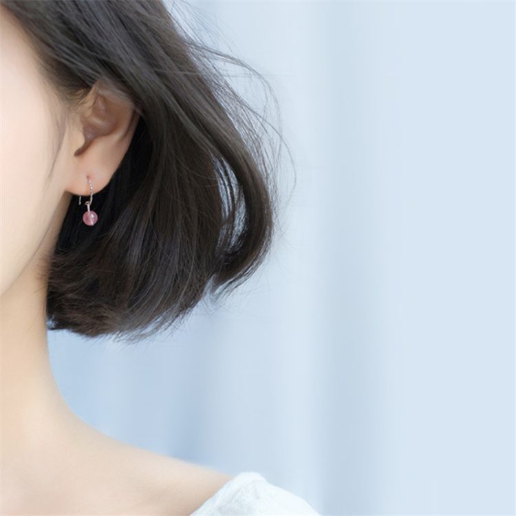 Faux Earring Sterling Crystal Silver Dangle