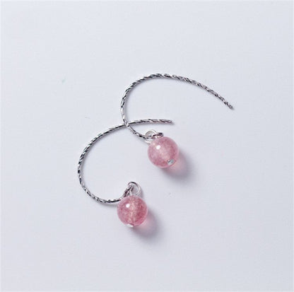Faux Earring Sterling Crystal Silver Dangle