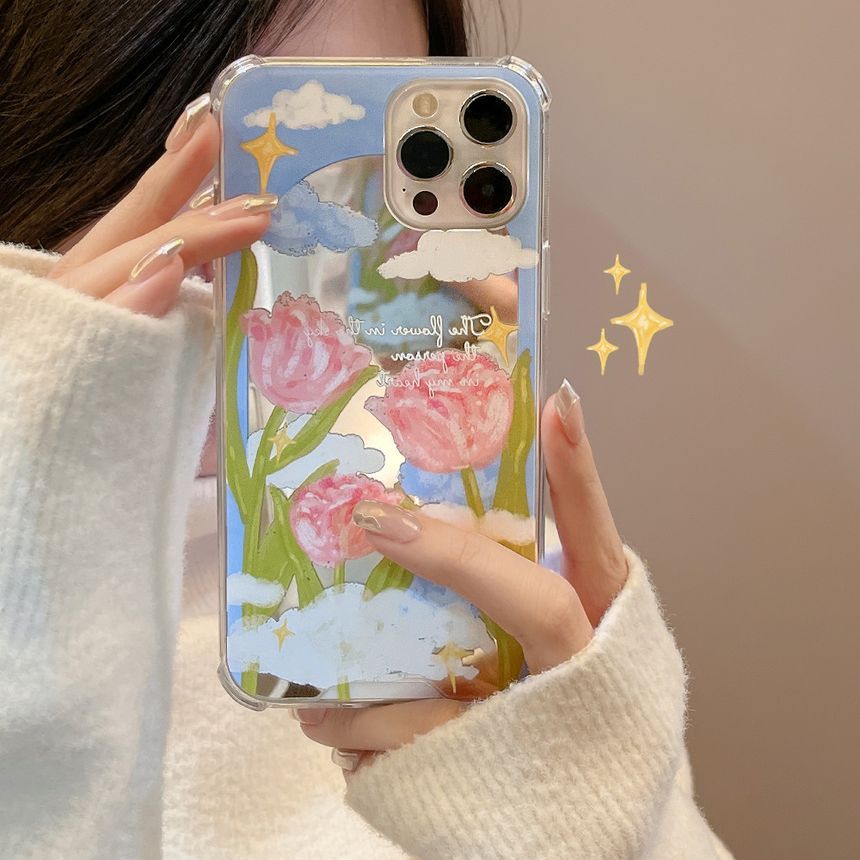 Case Flower Phone Mirrored