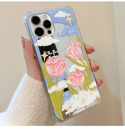 Case Flower Phone Mirrored