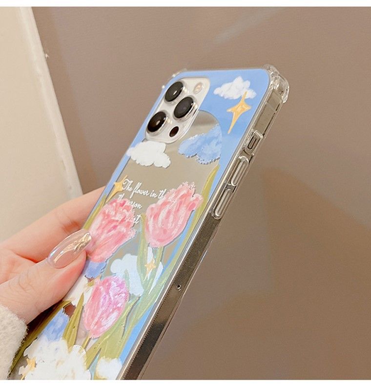 Case Flower Phone Mirrored