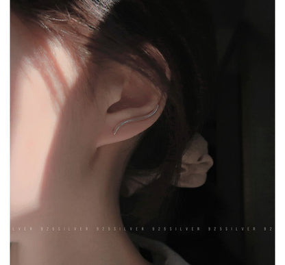 Wave Sterling Earring Pull Silver Through