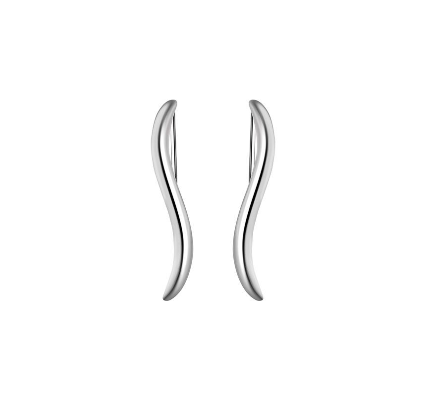 Wave Sterling Earring Pull Silver Through