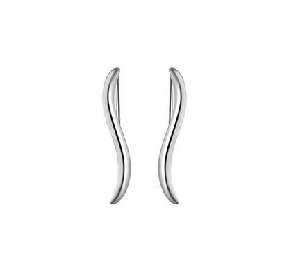 Wave Sterling Earring Pull Silver Through