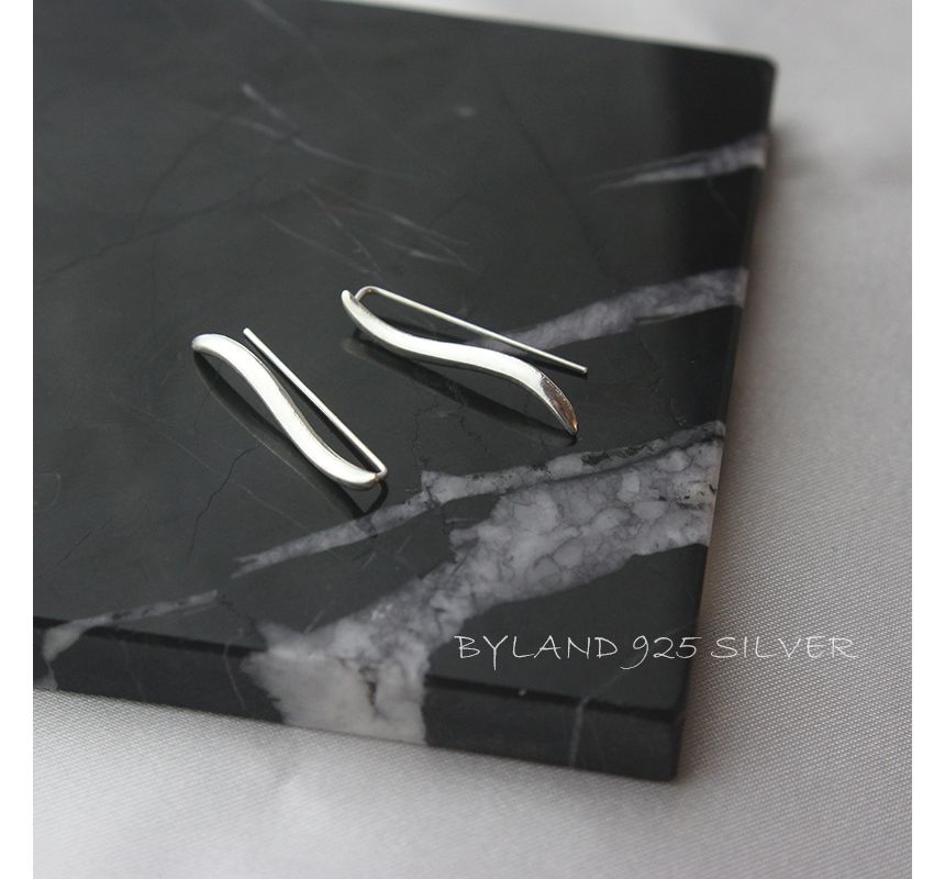 Wave Sterling Earring Pull Silver Through