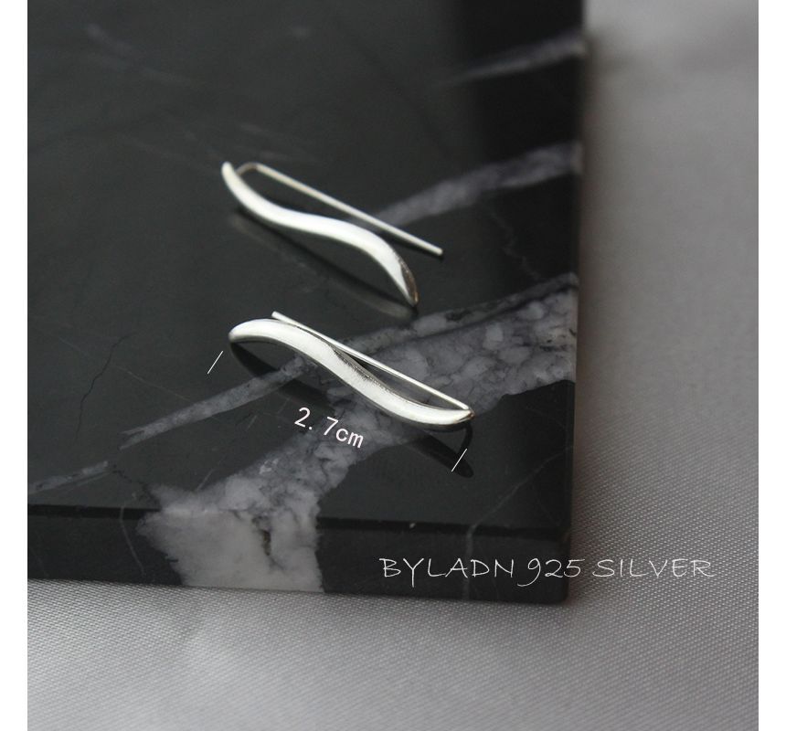 Wave Sterling Earring Pull Silver Through