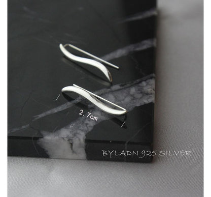 Wave Sterling Earring Pull Silver Through