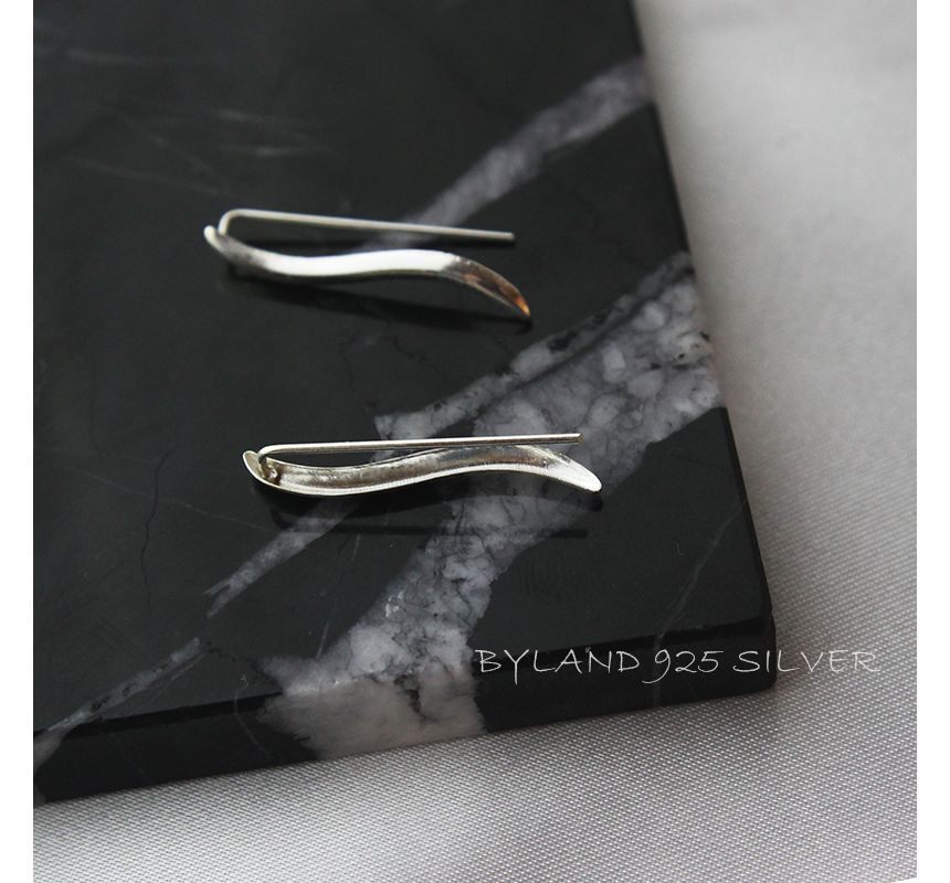 Wave Sterling Earring Pull Silver Through