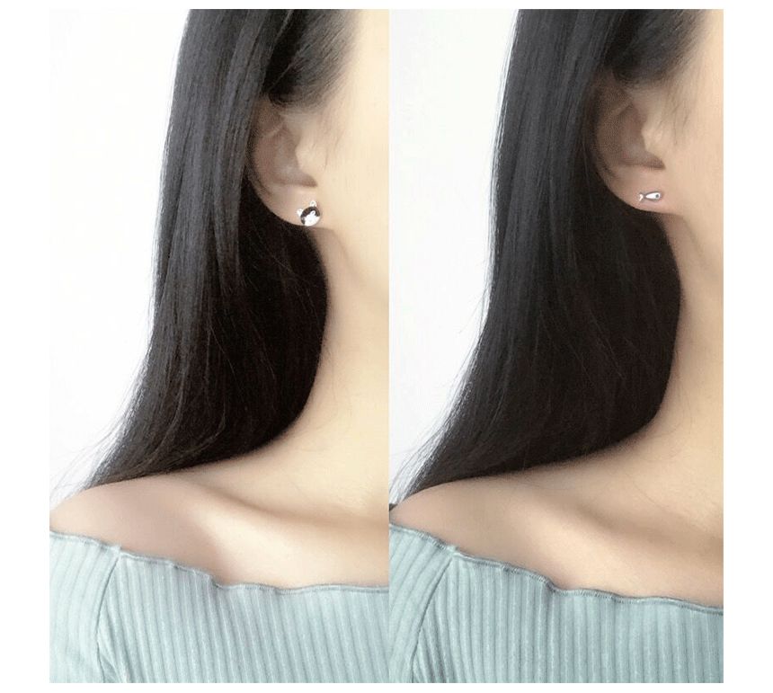 Stud Cat Earring Asymmetrical Fish