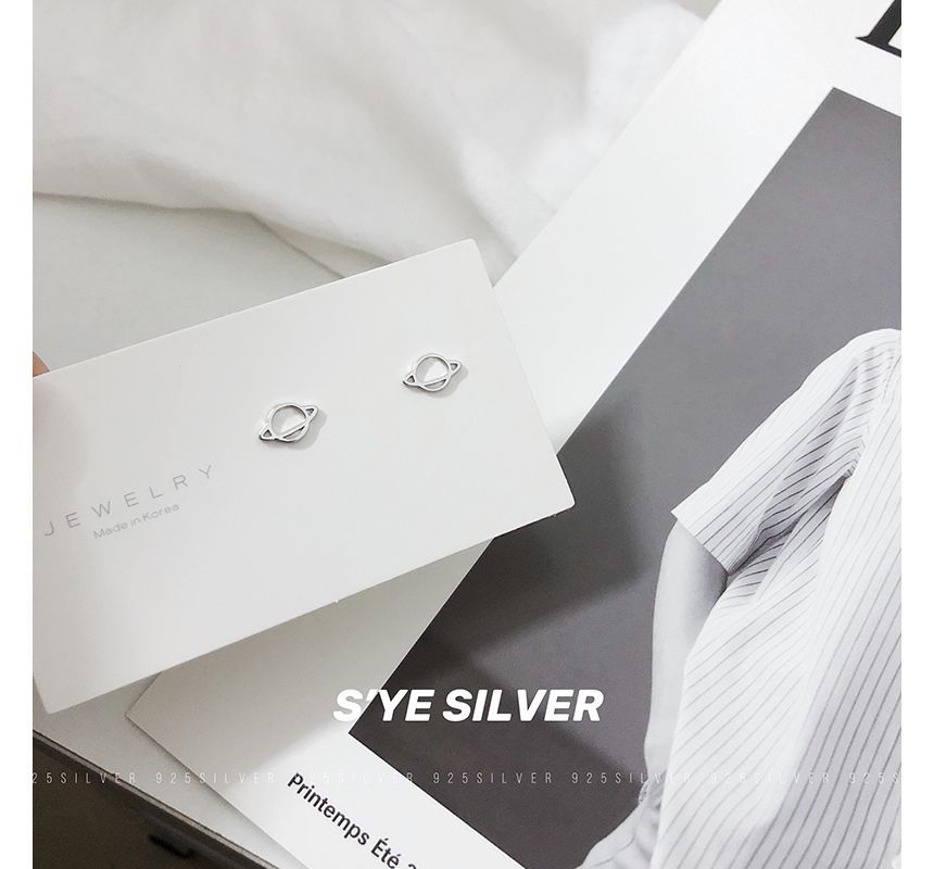 Sterling Earring Planet Stud Silver