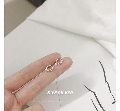 Sterling Earring Planet Stud Silver