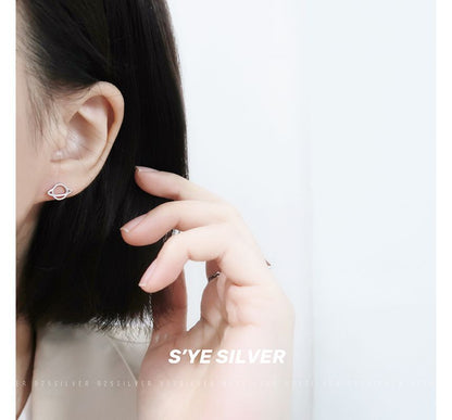 Sterling Earring Planet Stud Silver