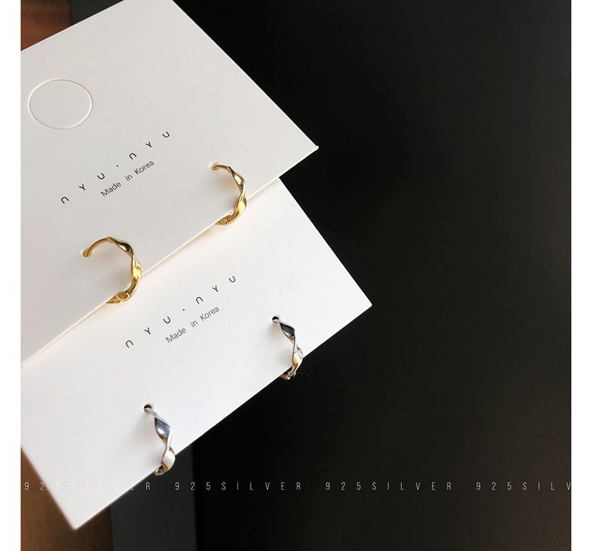 Earring Hoop Sterling Twisted Silver