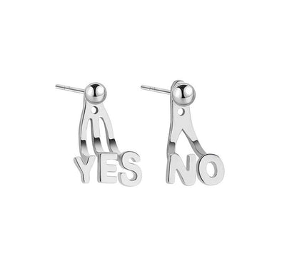 Jacket Sterling Ear Asymmetrical Lettering Silver