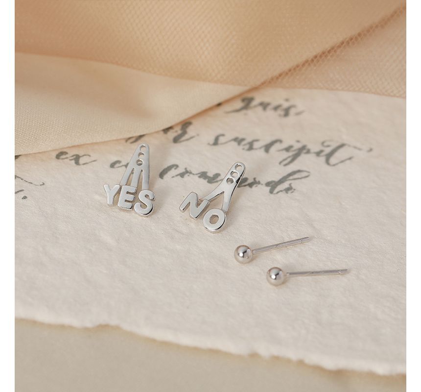 Jacket Sterling Ear Asymmetrical Lettering Silver