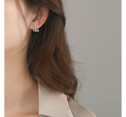 Jacket Sterling Ear Asymmetrical Lettering Silver
