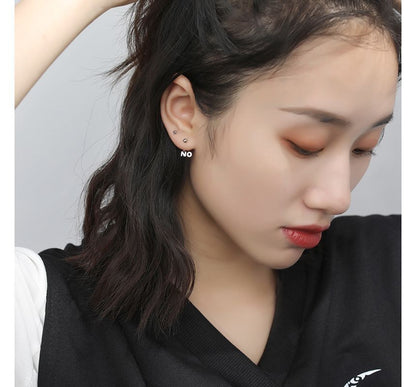 Jacket Sterling Ear Asymmetrical Lettering Silver