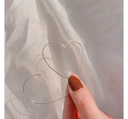 Heart Hoop Earring Silver Sterling