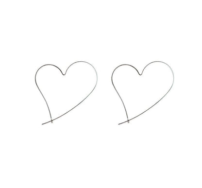 Heart Hoop Earring Silver Sterling