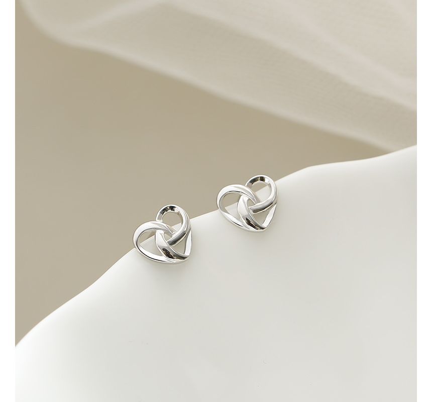 Stud Sterling Heart Silver Earring