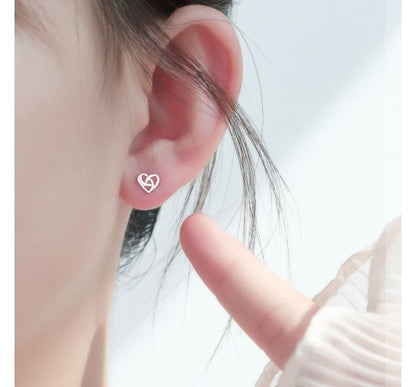 Stud Sterling Heart Silver Earring