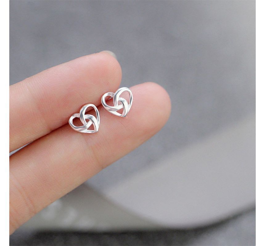 Stud Sterling Heart Silver Earring