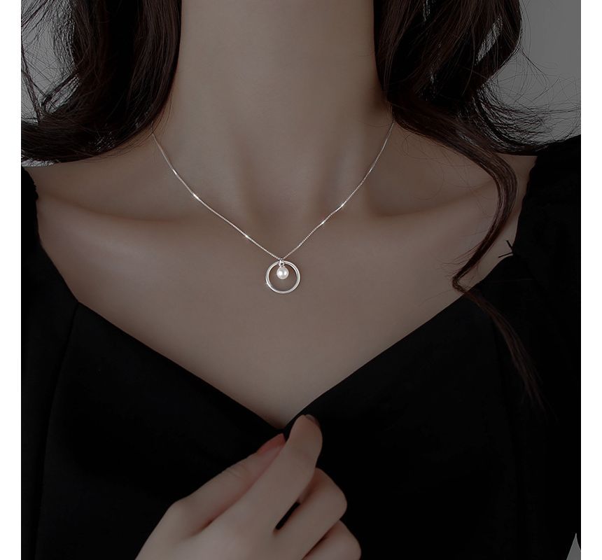 Necklace Sterling Pearl Faux Silver