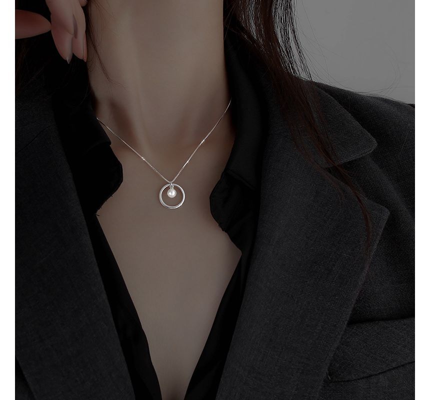 Necklace Sterling Pearl Faux Silver