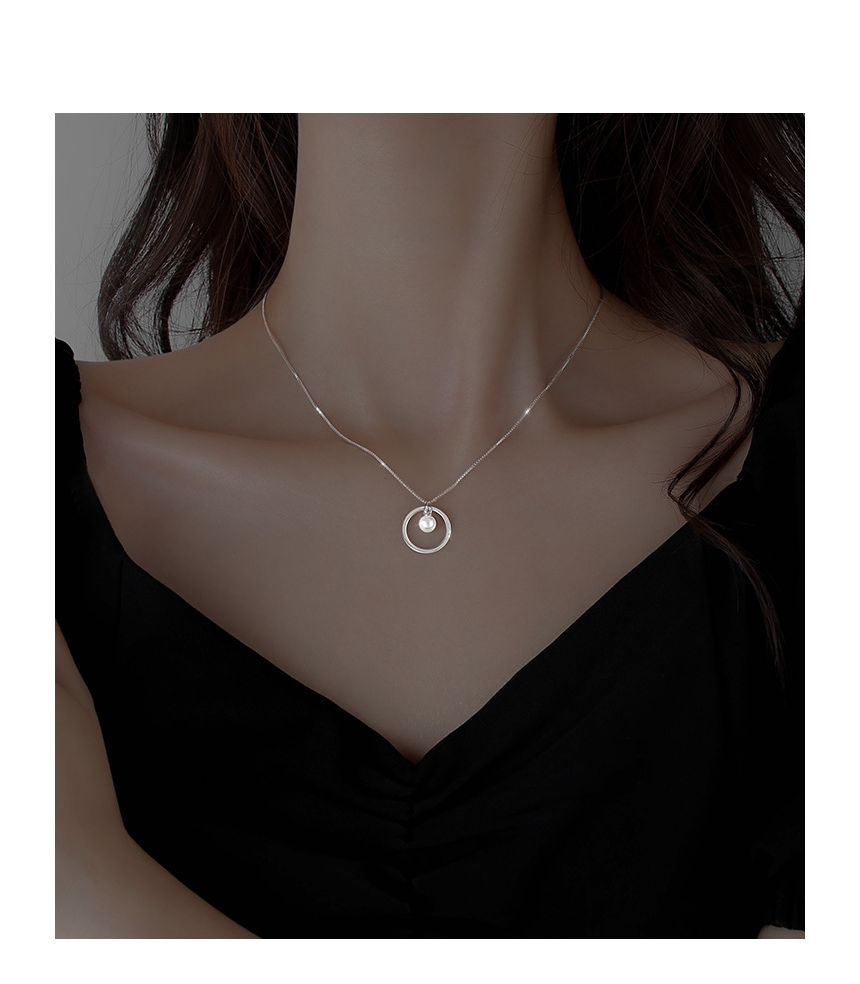 Necklace Sterling Pearl Faux Silver