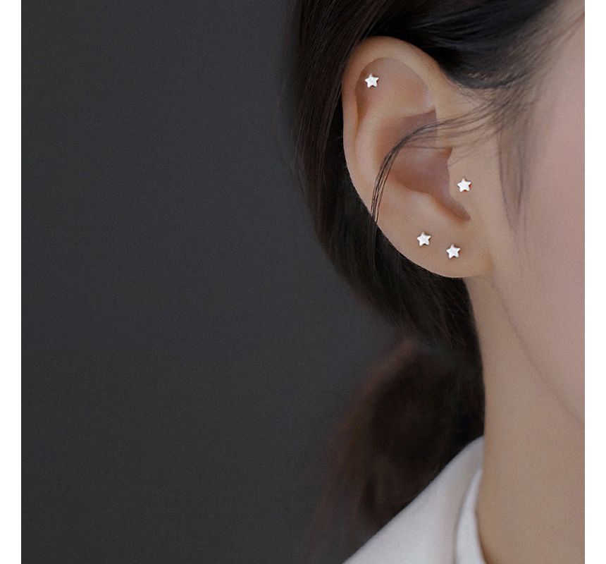 Sterling Star Earring Stud Silver