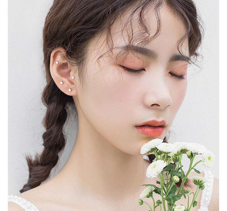 Sterling Star Earring Stud Silver