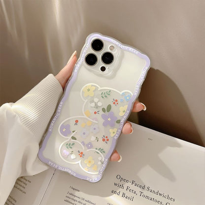 Bear Phone Case Flower Transparent