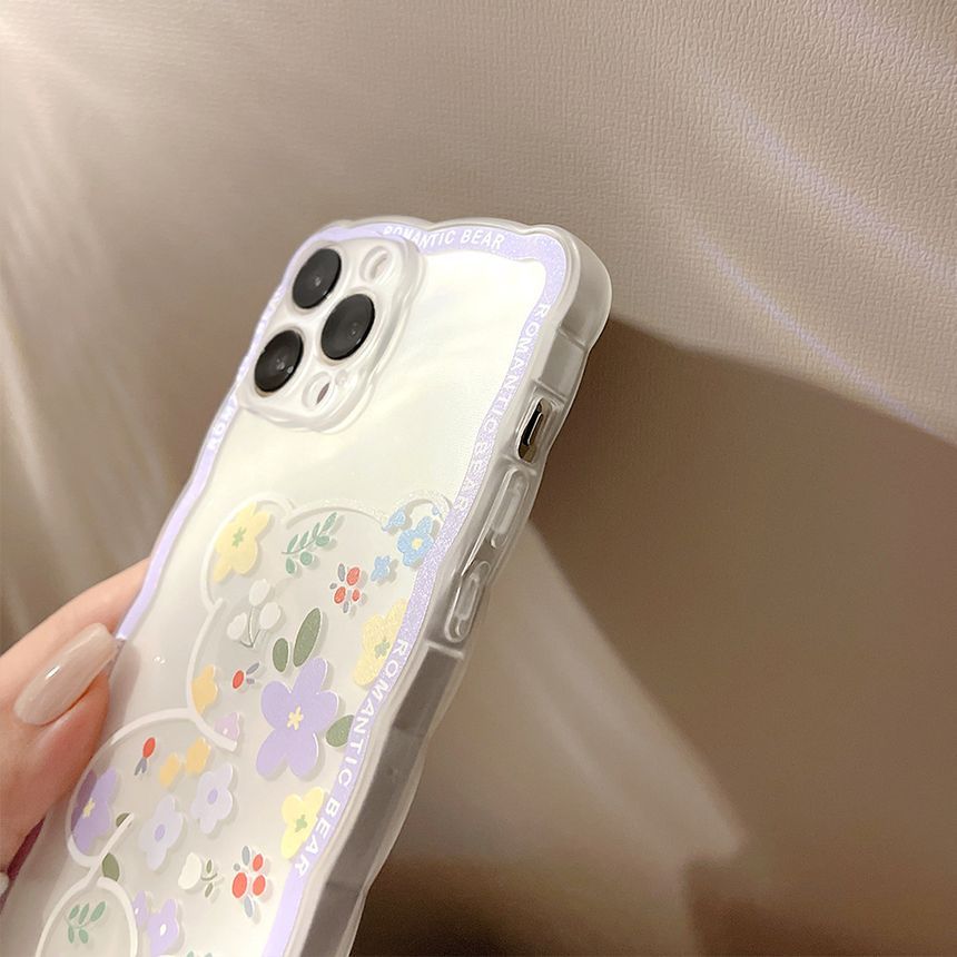 Bear Phone Case Flower Transparent
