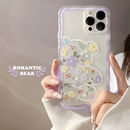 Bear Phone Case Flower Transparent