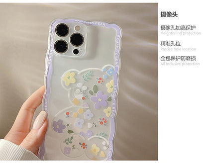 Bear Phone Case Flower Transparent