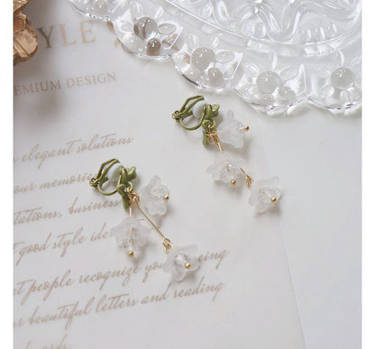 Drop / Clip-On Flower Earring